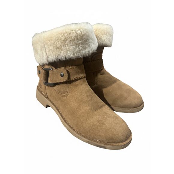 UGG Australia Cedric Bike Ankle Boots Chestnut Suede Women’s Rare Size 10.5 - Picture 8 of 10